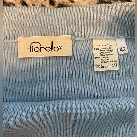 Pale blue Italian wool midi skirt - Picture 2 of 4